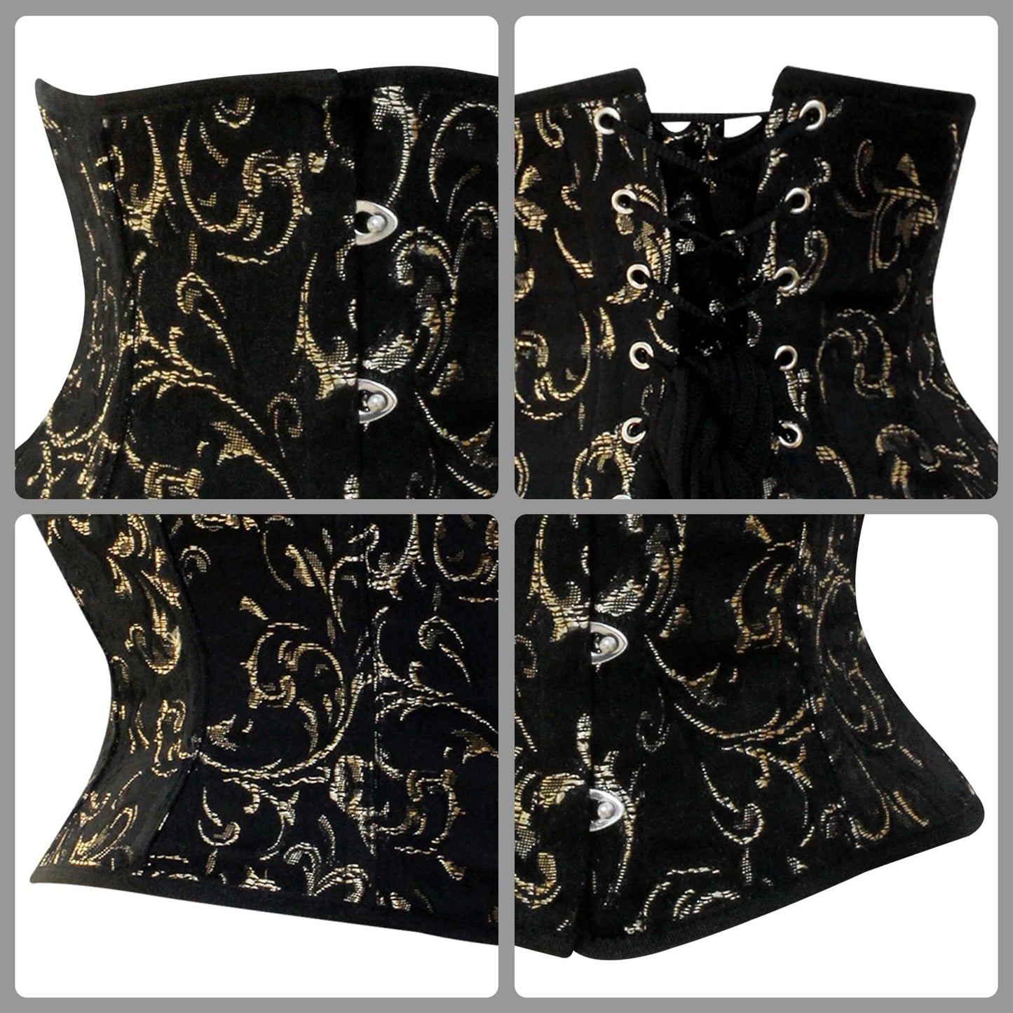 Gold Brocade Mini Cincher corset - Waist Trainer Short torso