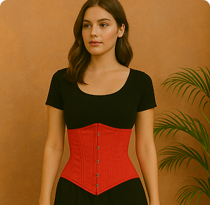 Black Steel Boned Cotton Underbust Corset