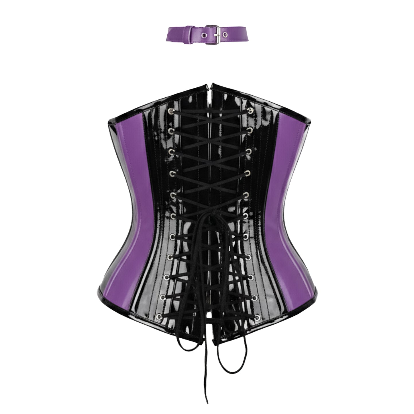 Black and Purple corset w/ Halter Strap