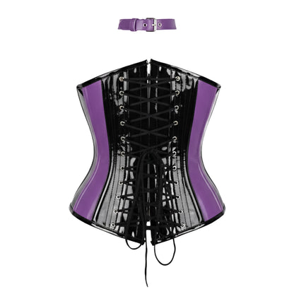Black and Purple corset w/ Halter Strap