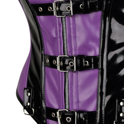 Black and Purple corset w/ Halter Strap