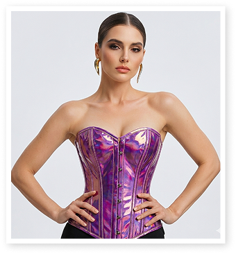 Nebula Amethyst Overbust Corset (Iridescent Violet)