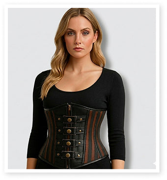 Brown Brocade Lacemade Under bust