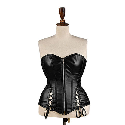 Black Faux  Overbust Corset - Shapewear