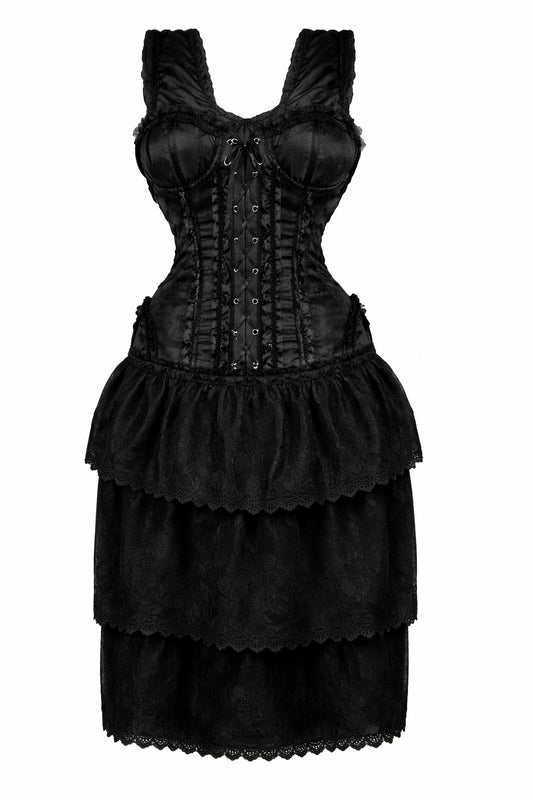 Black Corset Dress for Gothic Style Fashion