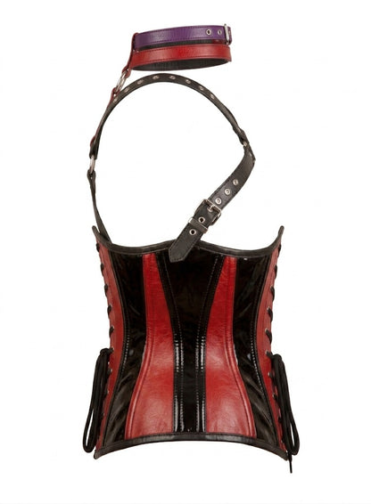 Black and Red PVC Overbust Corset