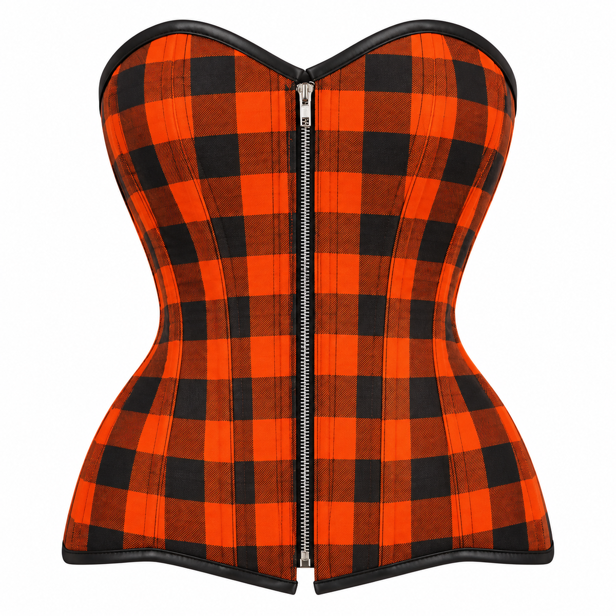 Pumpkin Punk Orange Plaid Corset Top Halloween Edition