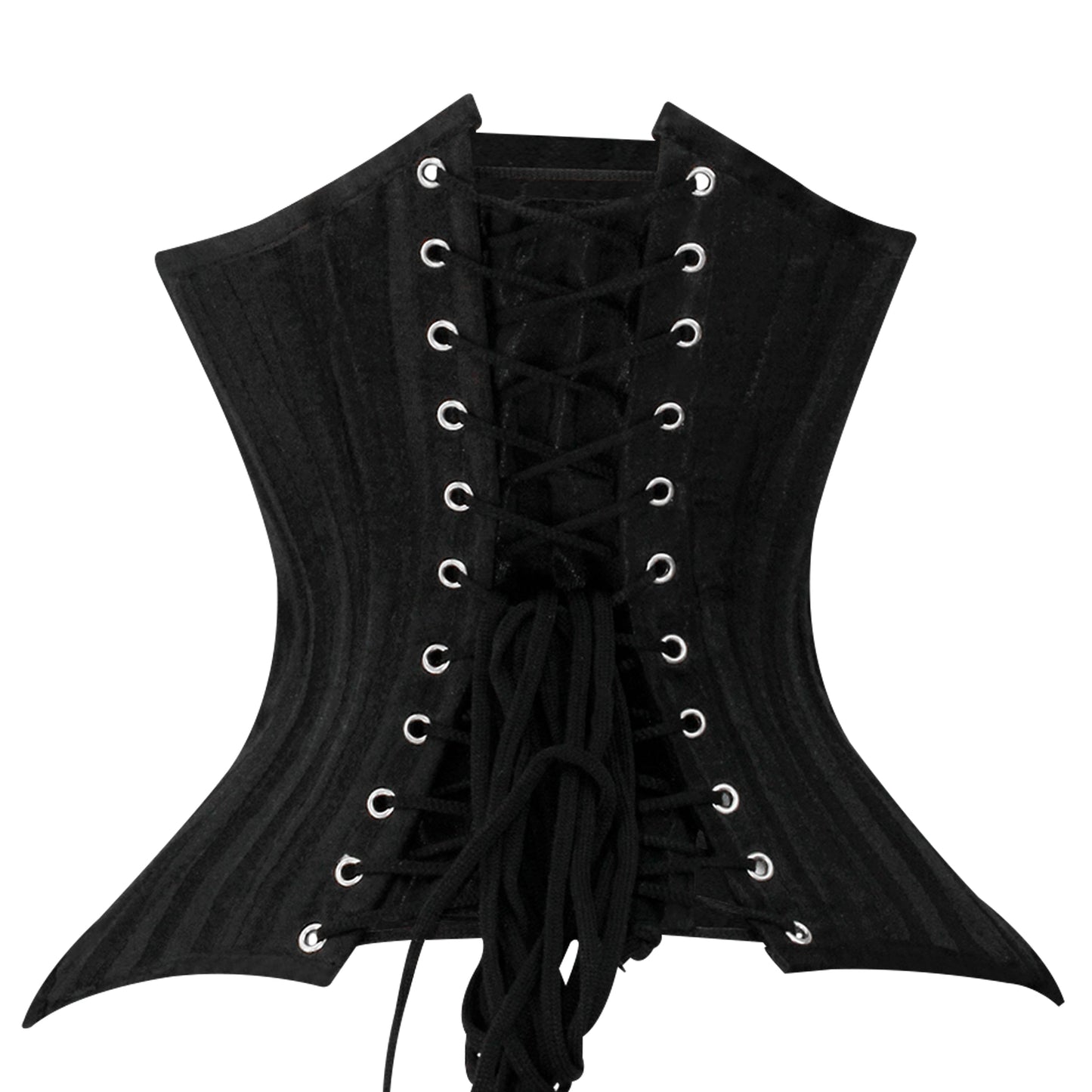 Black Brocade Lined Underbust Steel Boned Corset