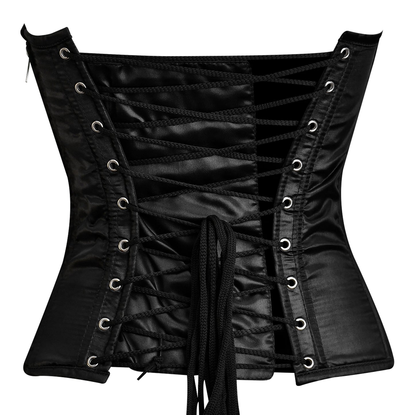 Handmade Green Black Satin Floral Lace Steel Boned Zipper Overbust Corset