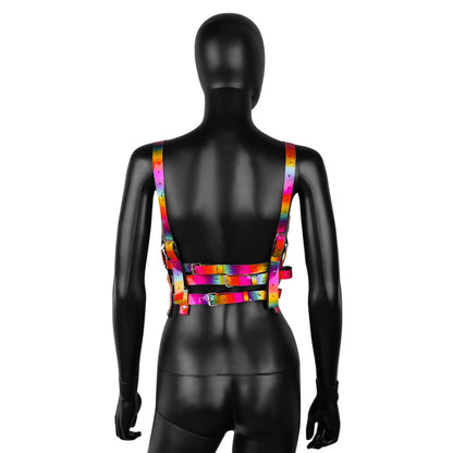 HAR-219 Rainbow Holographic Strappy Harness