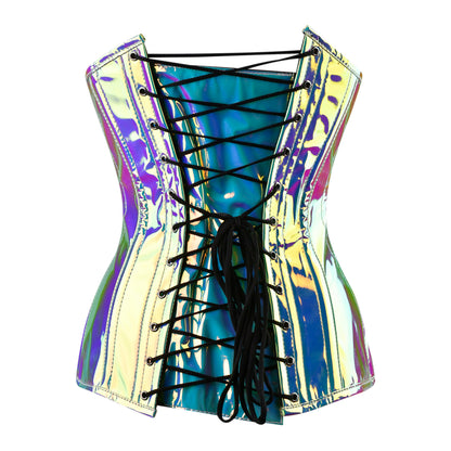 Holographic Blue Over bust Corset