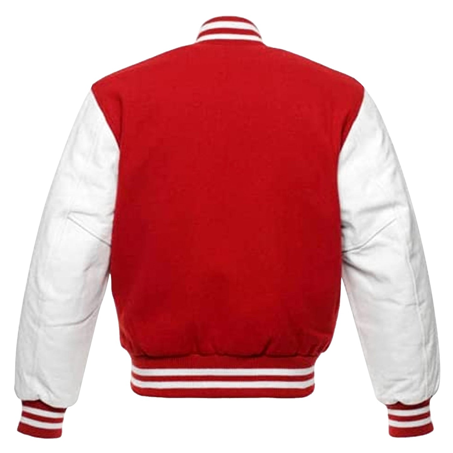 College Varsity Jacket, Baseball Jacket with Real Leather Sleeves