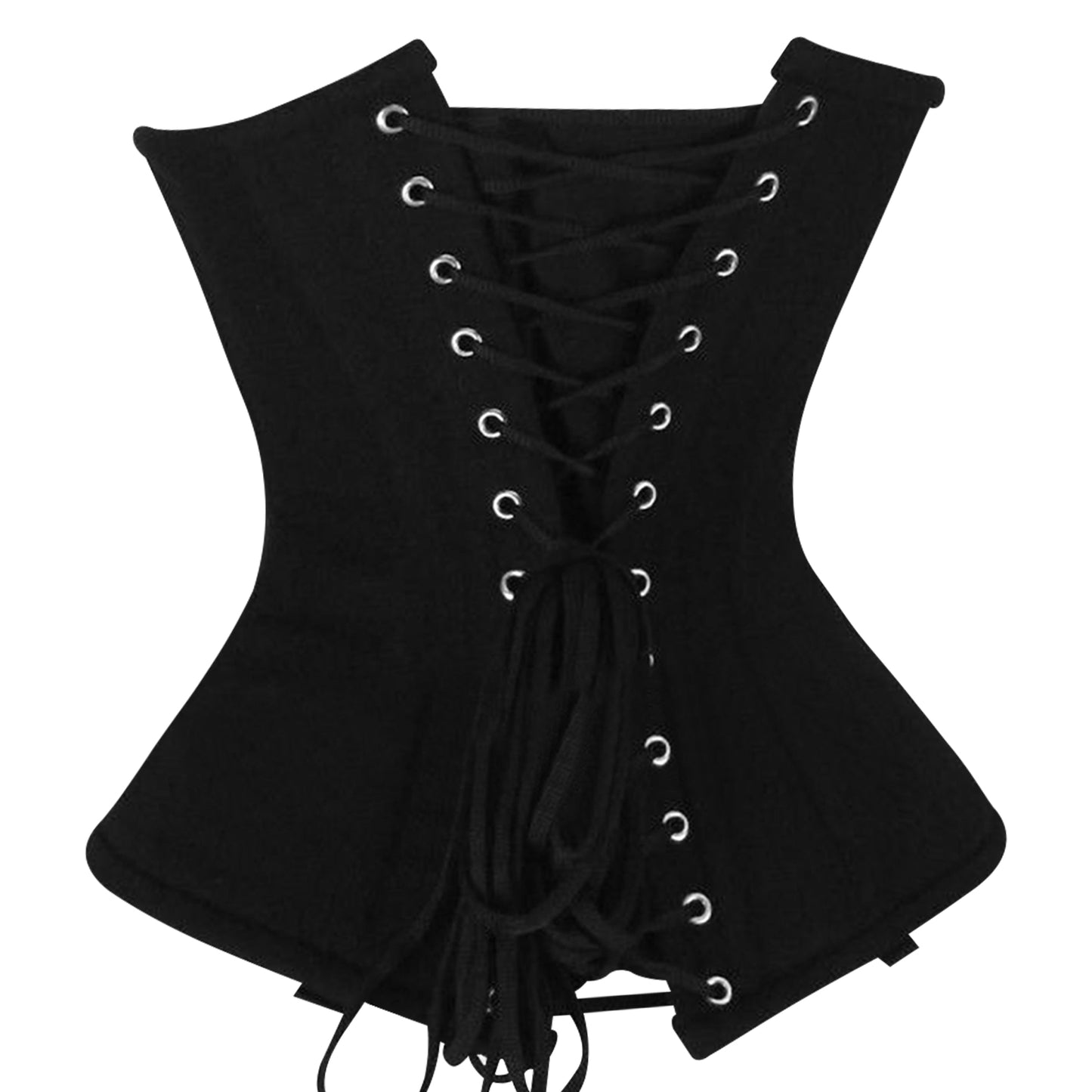 Black Cotton Underbust Steel Boned Corset