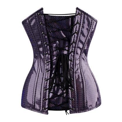 Midnight Serpent Overbust Corset (Purple Snakeskin Gloss)