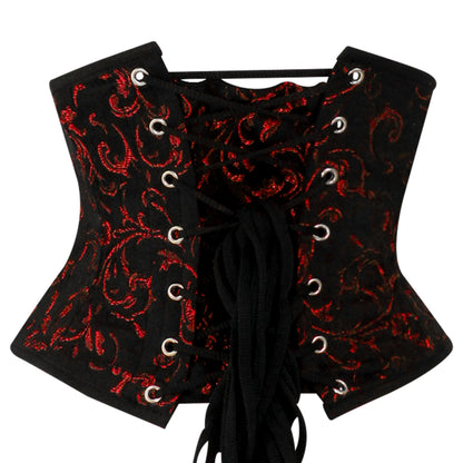 Red Brocade Mini Cincher corset - Waist Trainer Short torso