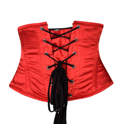 Red Crimson Satin Underbust Corset
