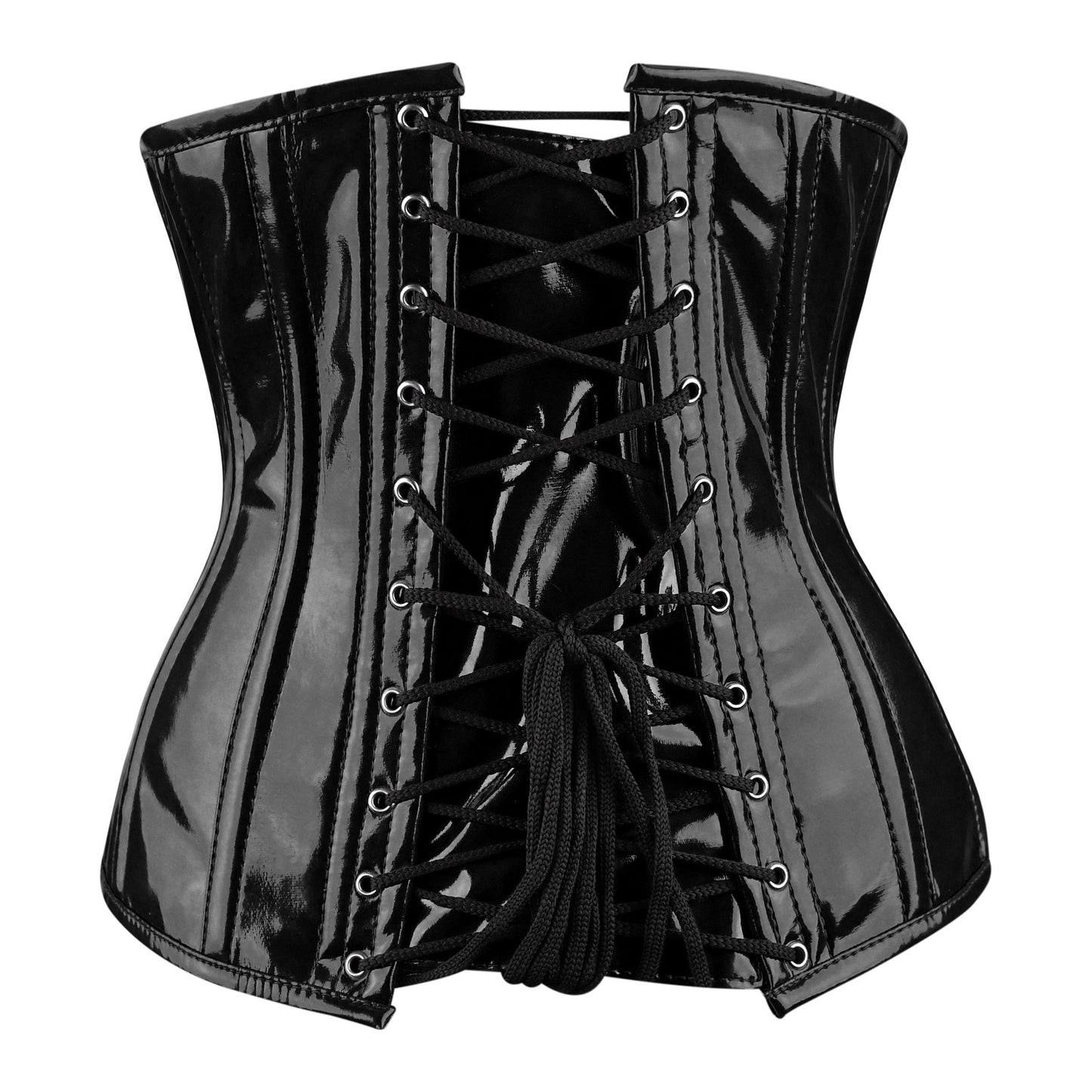 Black Gloss Vinyl Underbust Corset
