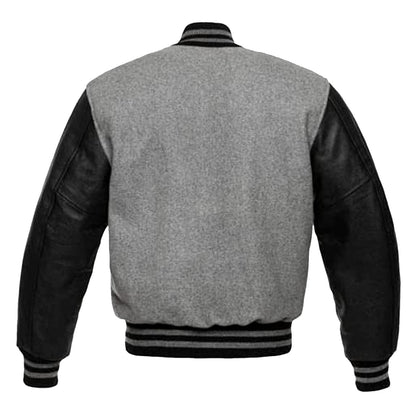 Men Varsity, Baseball Jacket, Wool Blazer with Leather Sleeves