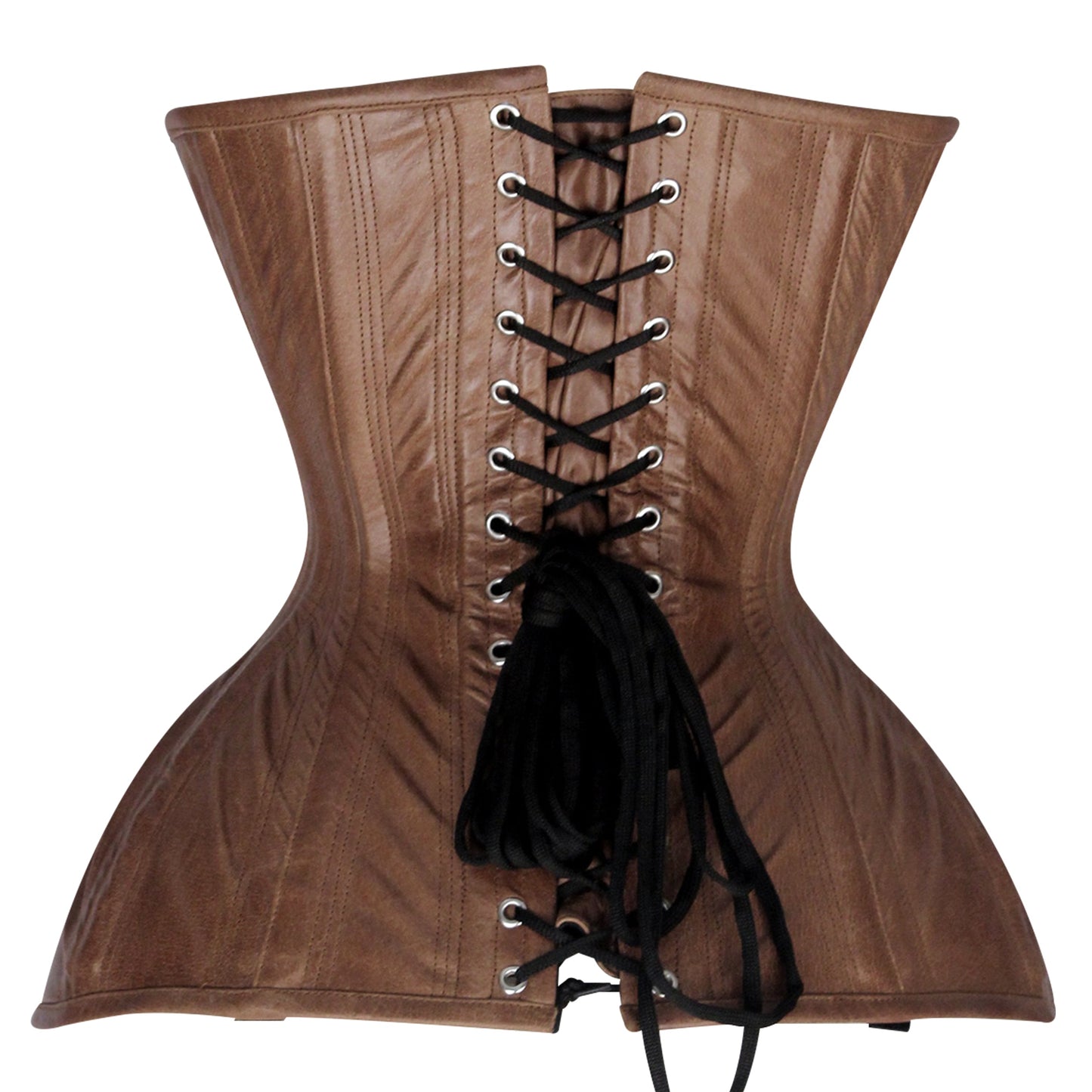 Brown Steampunk Leather Under bust  Corset