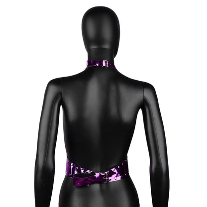 Purple Metallic Harness Crop Top