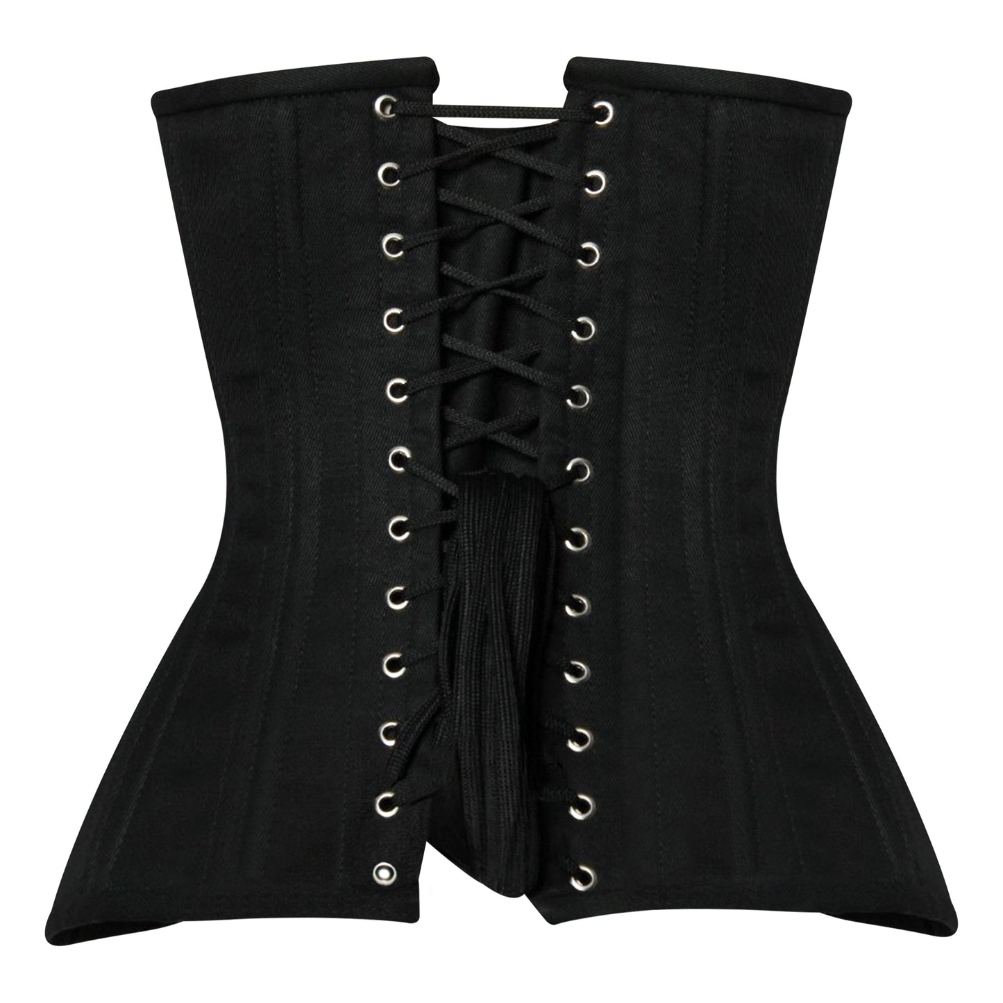 Black Cotton Underbust Steel Boned Waist Training Corset