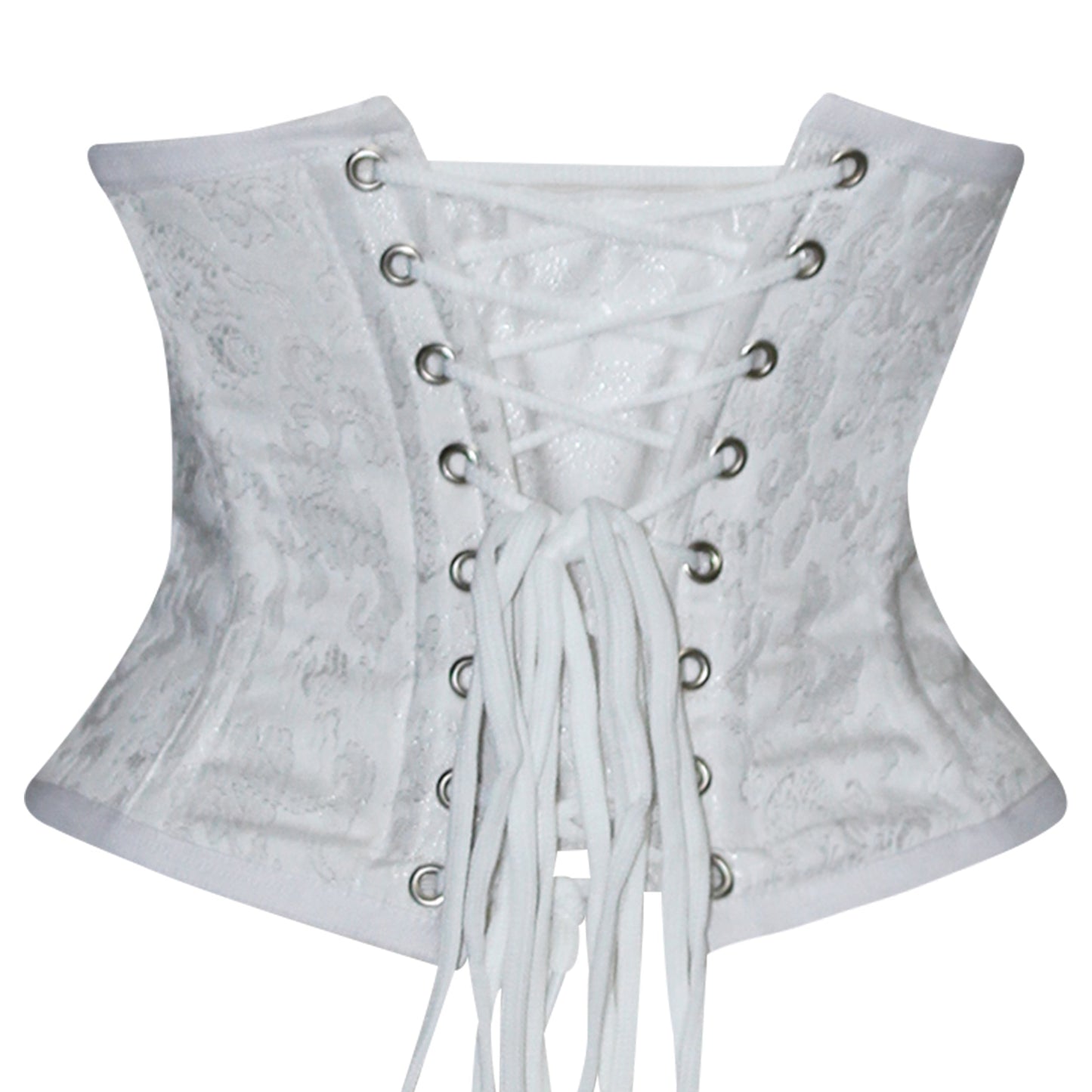 White Brocade Mini Cincher corset - Waist Trainer Short torso