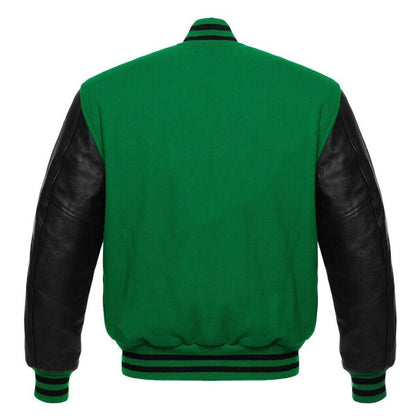 Varsity Letterman High School Jacket with Real Leather Sleeves