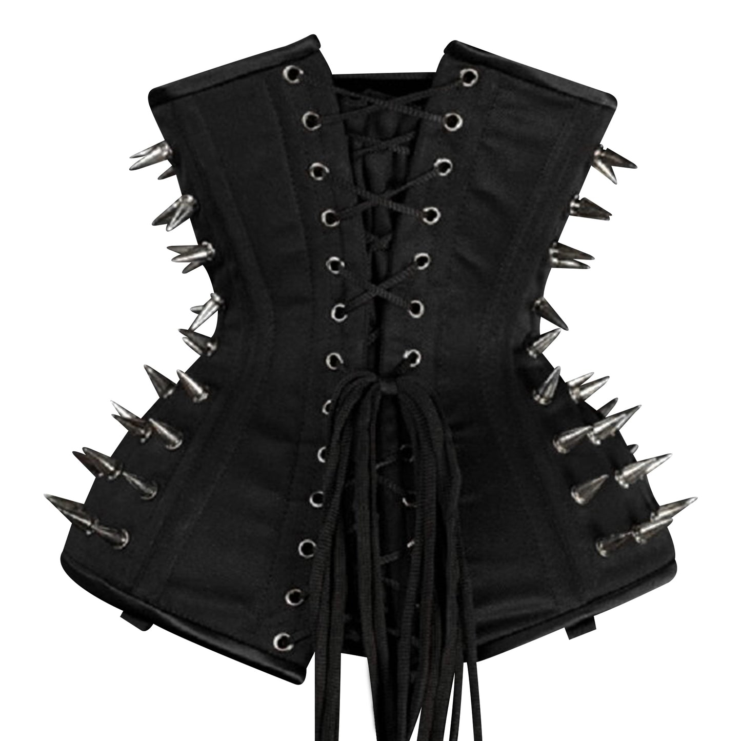 Black Spiked Steampunk Cotton Steel Boned Underbust Corset