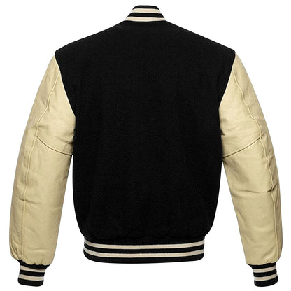 High School Varsity Jacket, Bomber Jacket with Real Leather Sleeves