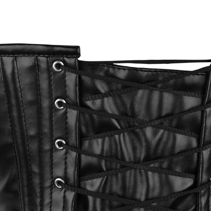 Black Faux Leather Over Bust Corset