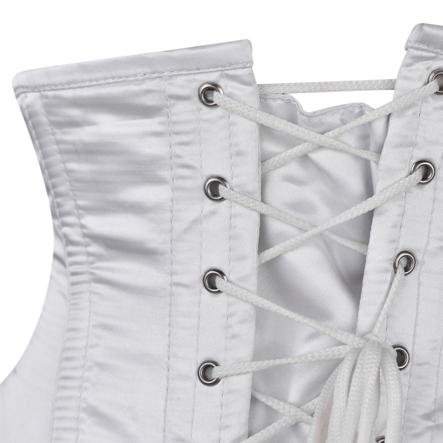 White Satin Frost Serpent Underbust Corset