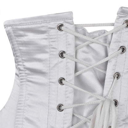 White Satin Frost Serpent Underbust Corset