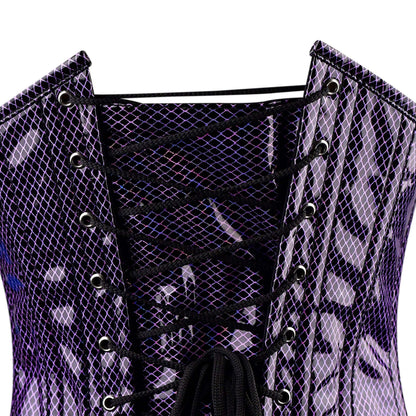 Midnight Serpent Overbust Corset (Purple Snakeskin Gloss)