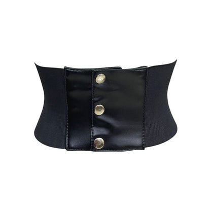 Black Red Laces Faux Leather Waist Trainer Corset Belt
