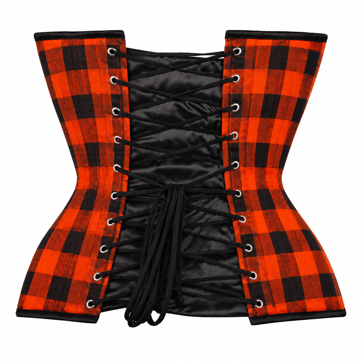 Pumpkin Punk Orange Plaid Corset Top Halloween Edition