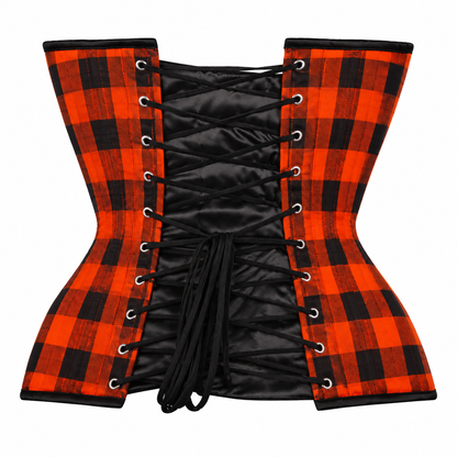 Pumpkin Punk Orange Plaid Corset Top Halloween Edition