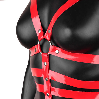 Red Leather Strappy Harness