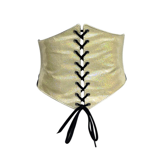 Gold Glitter PVC Waist Trainer Corset Belt - Waist Cincher