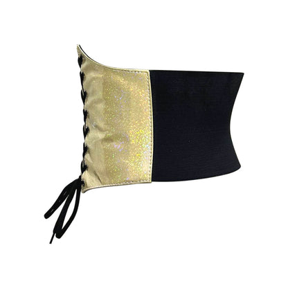 Gold Glitter PVC Waist Trainer Corset Belt - Waist Cincher
