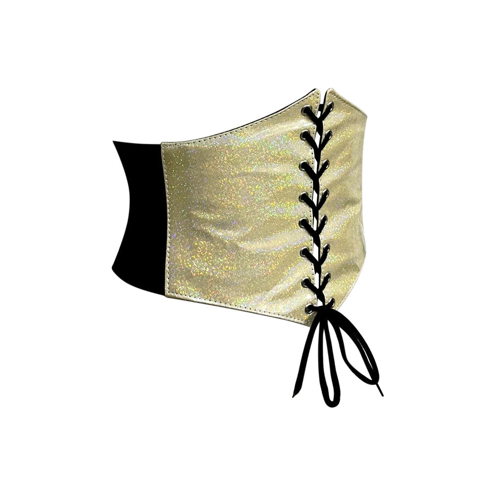 Gold Glitter PVC Waist Trainer Corset Belt - Waist Cincher