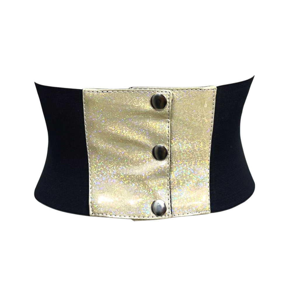 Gold Glitter PVC Waist Trainer Corset Belt - Waist Cincher