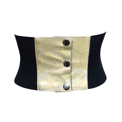 Gold Glitter PVC Waist Trainer Corset Belt - Waist Cincher