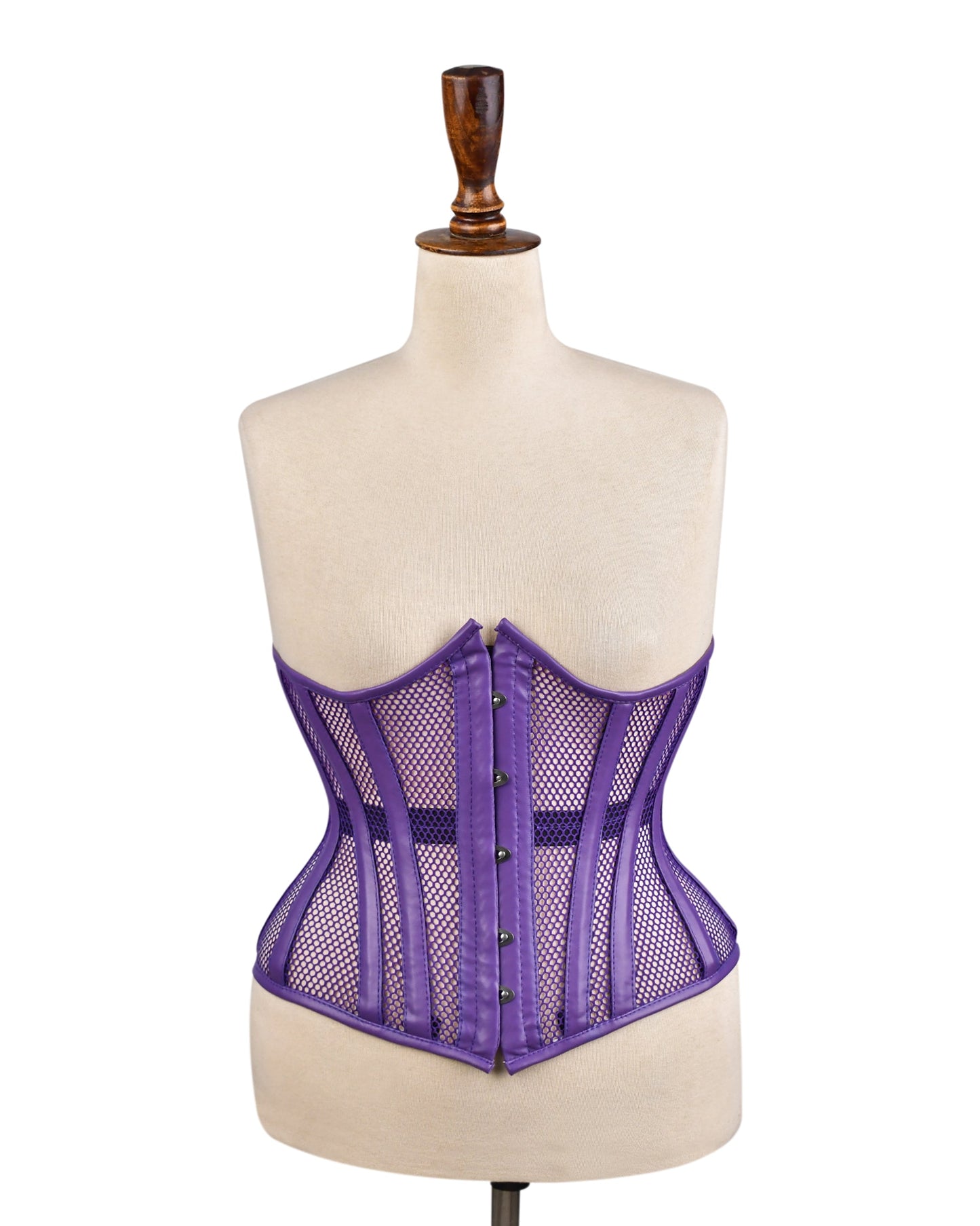Purple Sheer Medieval Steel-Boned Lace-Up Underbust Corset