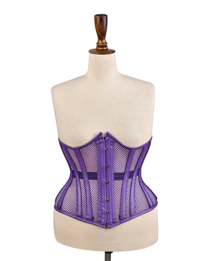 Purple Sheer Medieval Steel-Boned Lace-Up Underbust Corset