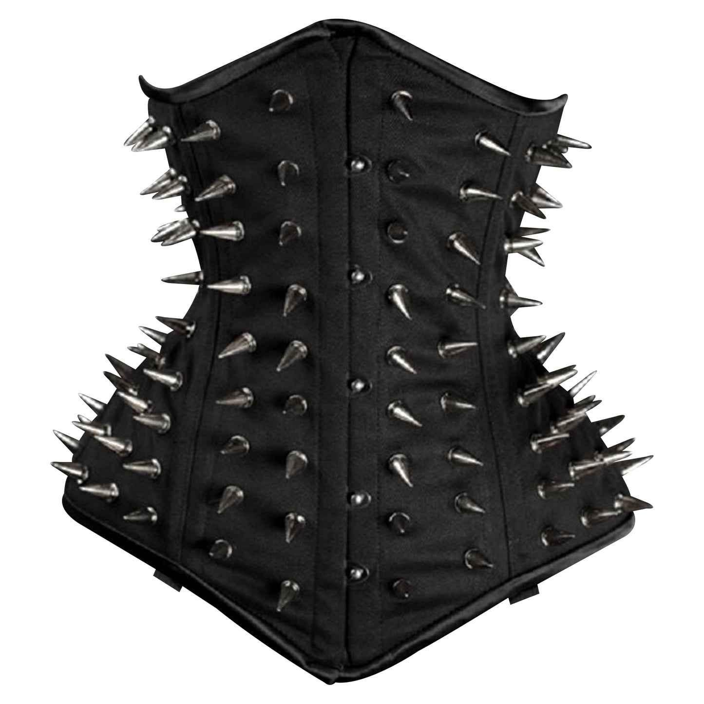 Black Spiked Steampunk Cotton Steel Boned Underbust Corset