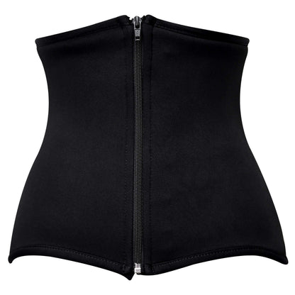 Handmade Black Spandex Plus Size Front Zipper Underbust Waist Trainer Faja