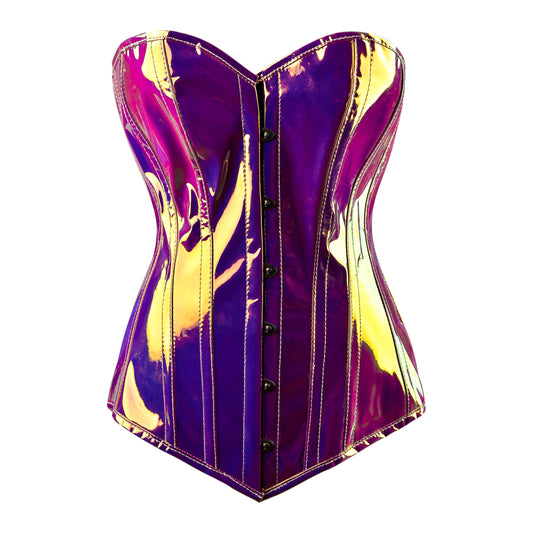 Rainbow Holographic Overbust Corset