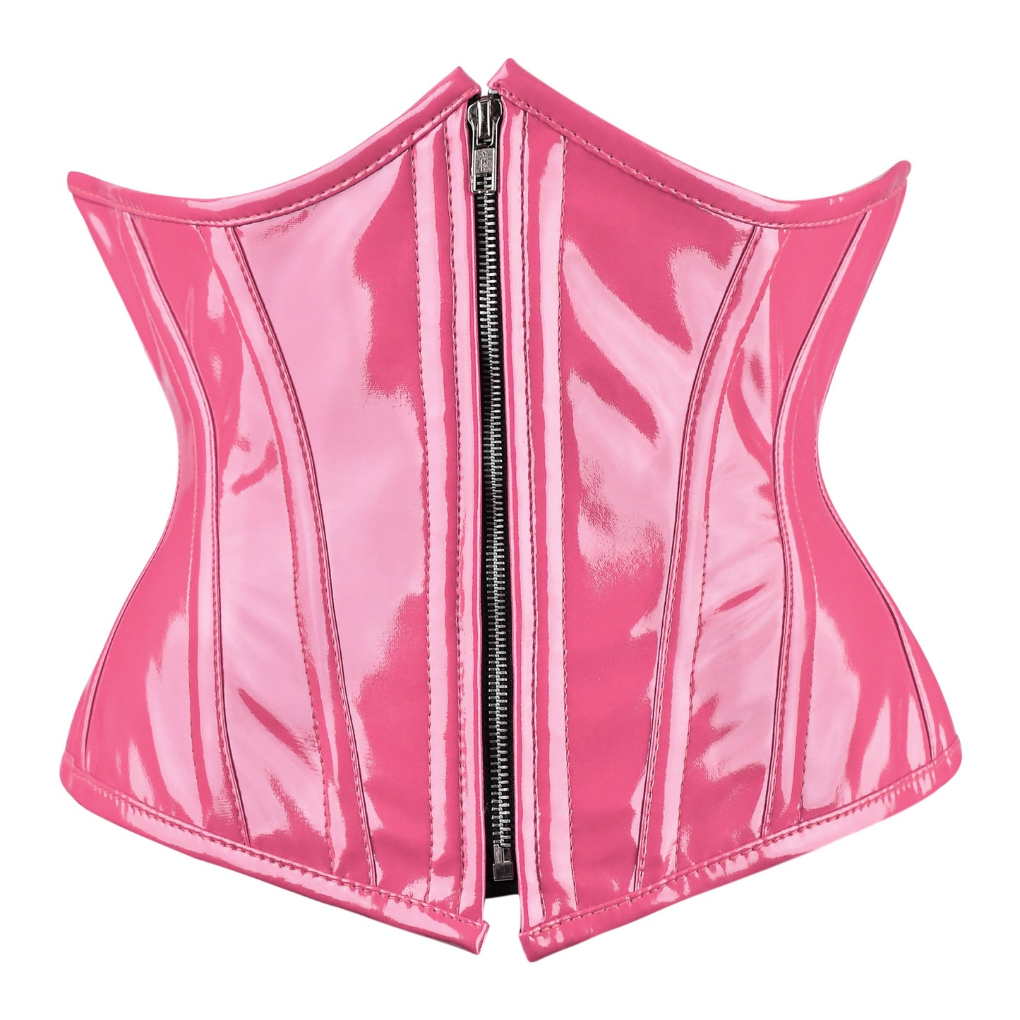 Hot Pink Gloss Vinyl Underbust Corset