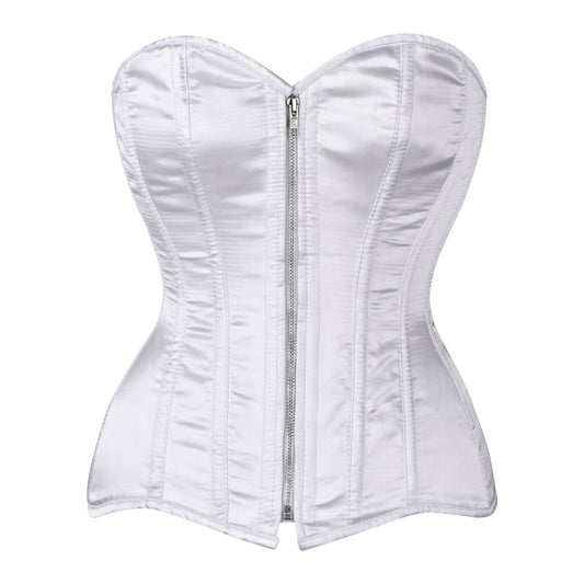 White Satin Overbust Corset