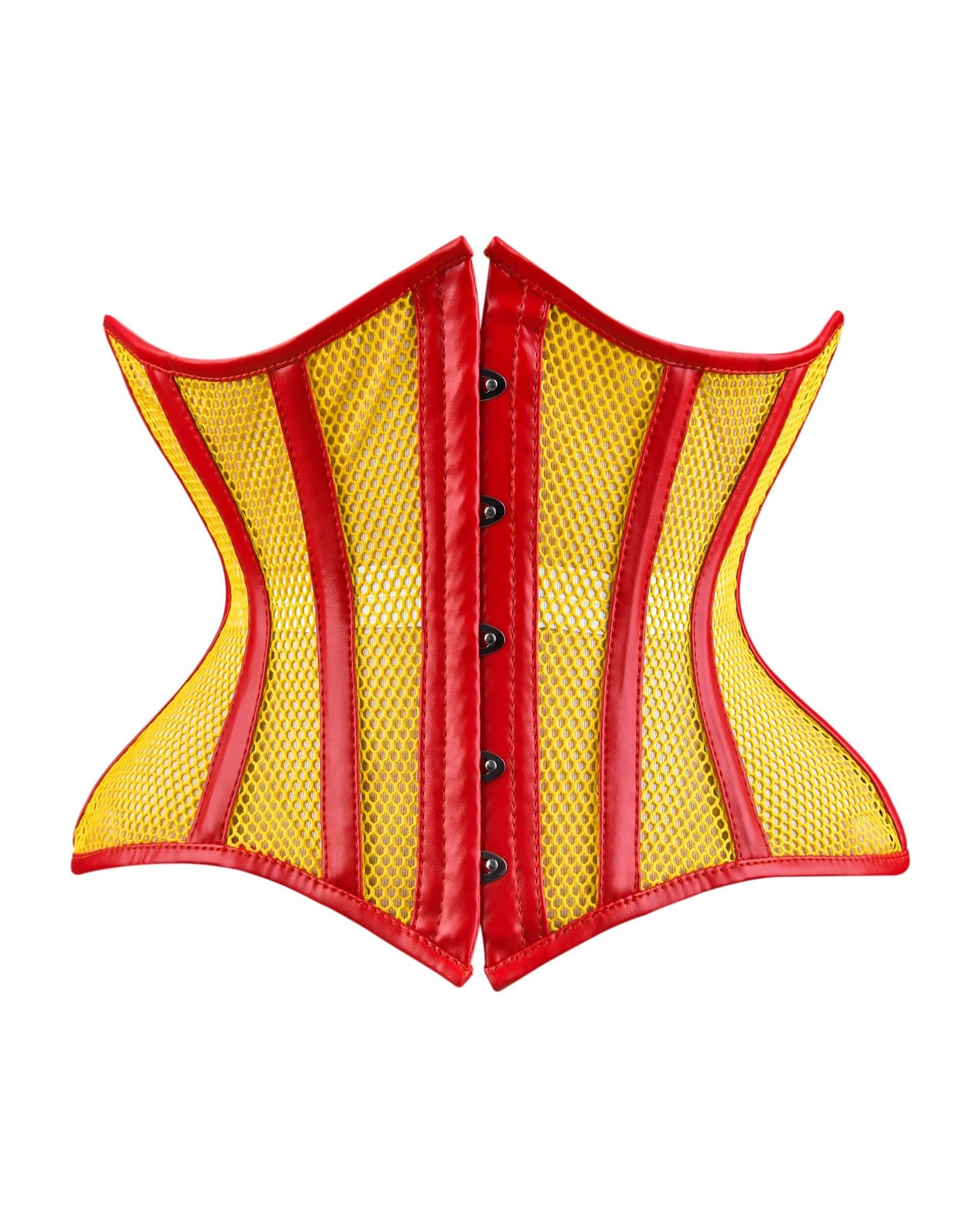 Pink Sheer Medieval Steel-Boned Lace-Up Underbust Corset